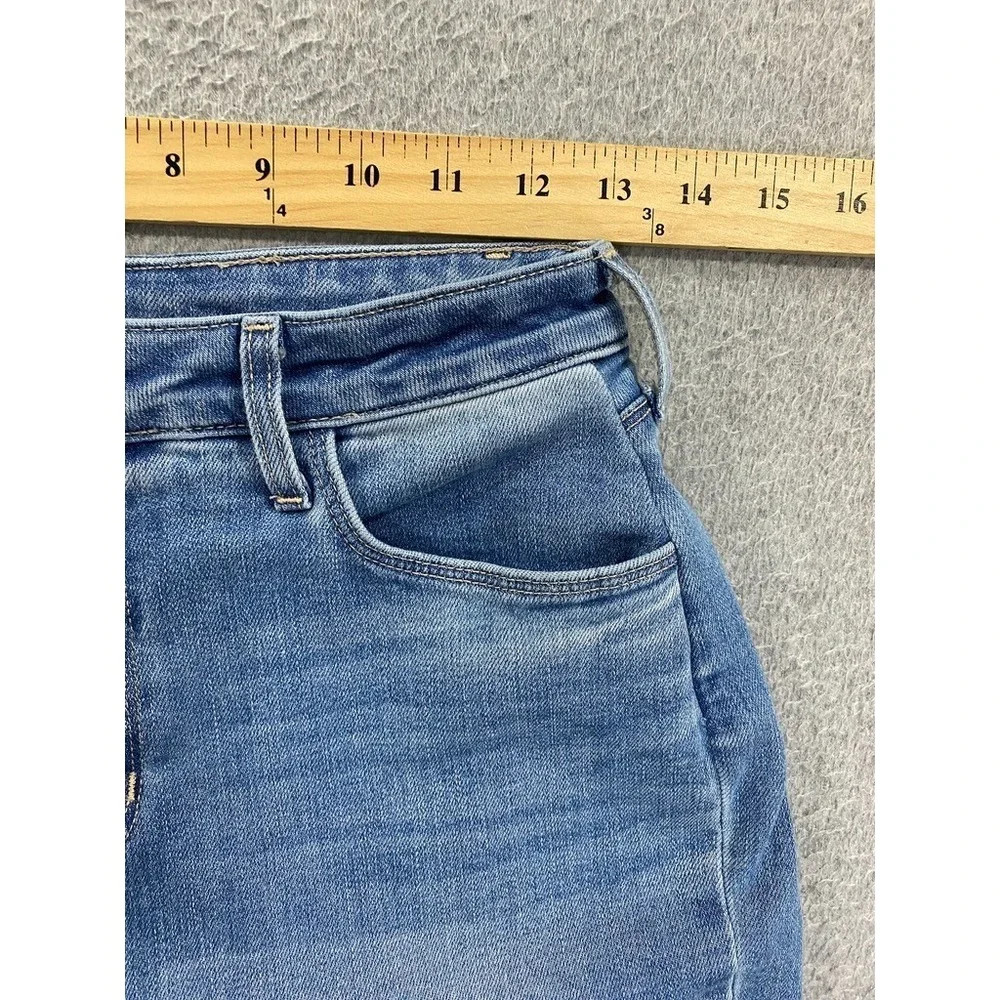 L'AGENCE Kendra High Waist Cropped Flare Raw Hem Womens 30 Stretch‎ Alamo Jeans